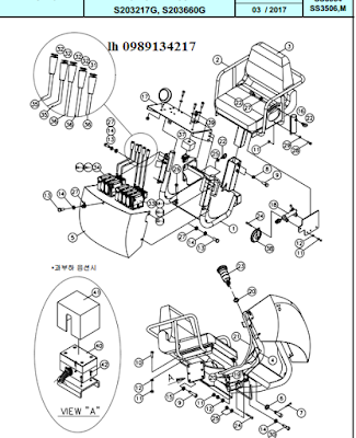 Ghế và hệ thống điều khiển trên ghế Dong Yang 15 tấn SS3504-SS3506-SS3506M Ghế và hệ thống điều khiển trên ghế Dong Yang 15 tấn SS3504-SS3506-SS3506M