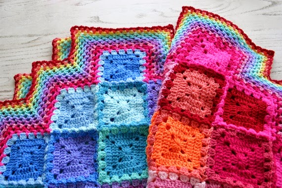 Happy Harlequin Blanket Free Crochet Pattern by Susan Carlson of Felted Button