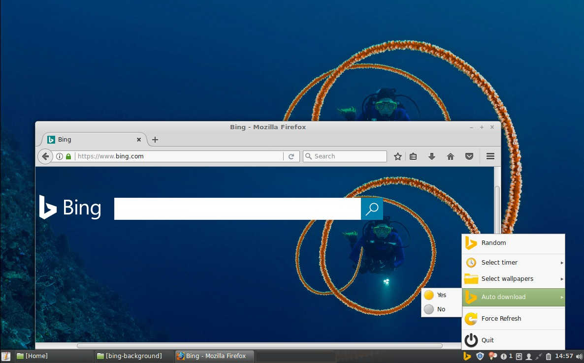 Menggunakan Bing Wallpaper Sebagai Background Desktop Linux Mint