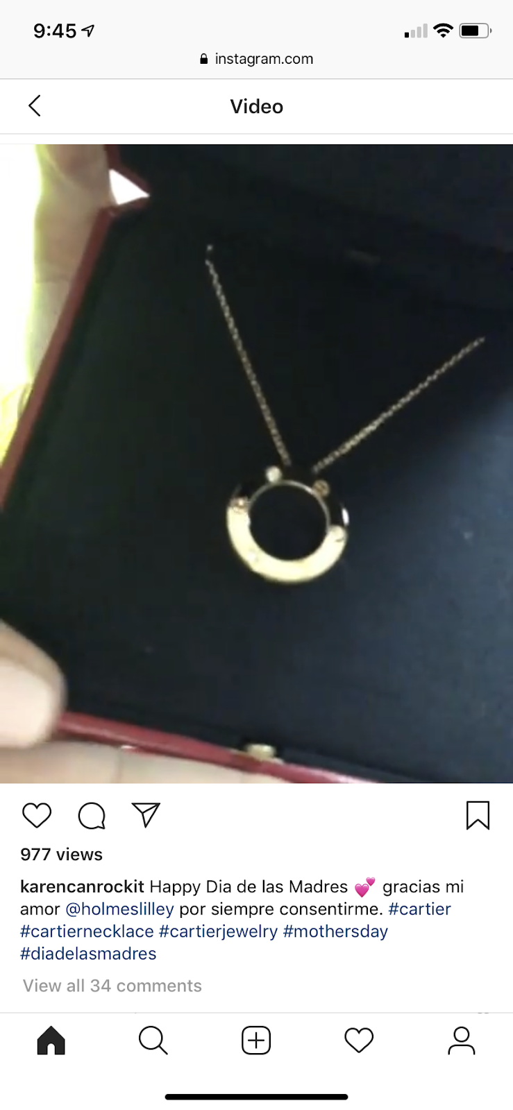 cartier necklace instagram