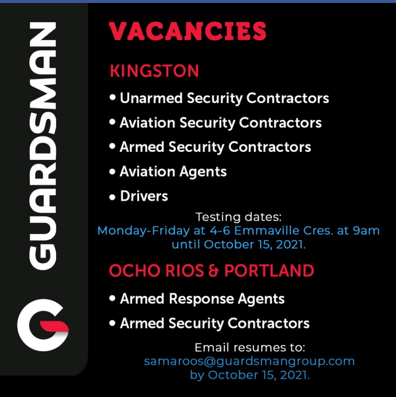 Security Officers, Drivers, etc Guardsman Group Limited (Kingston