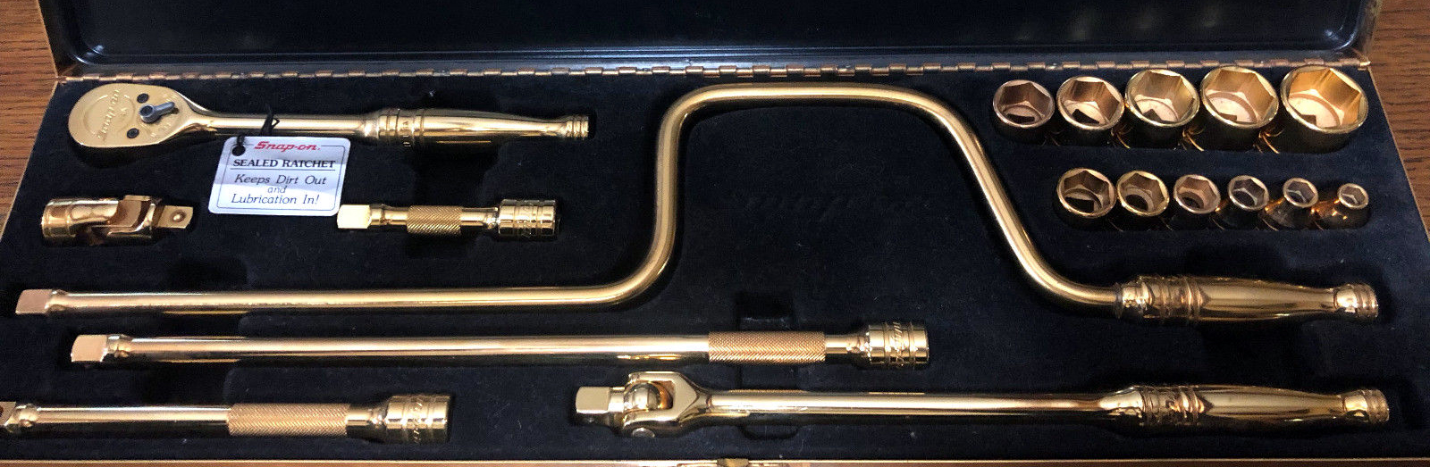 Just A Car Guy gold plated Snap On socket sets, top salesman awards