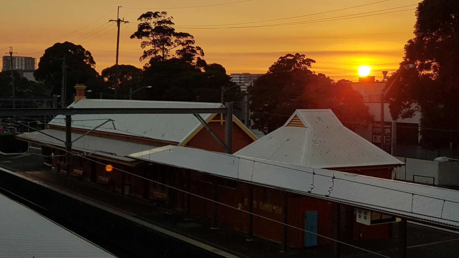 Sydney City and Suburbs Arncliffe, railway station, sunrise