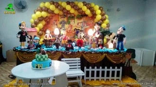 Decoração mesa de aniversário tema Chaves para festa infantil