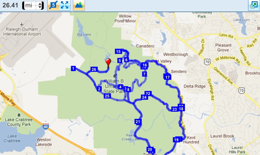 Exploring The Umstead Trail Map - 0001q3 