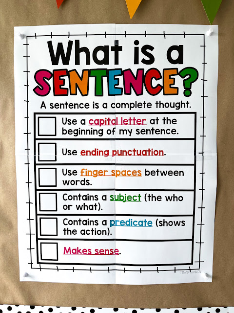 Grammar anchor charts and student language notebook for second grade.