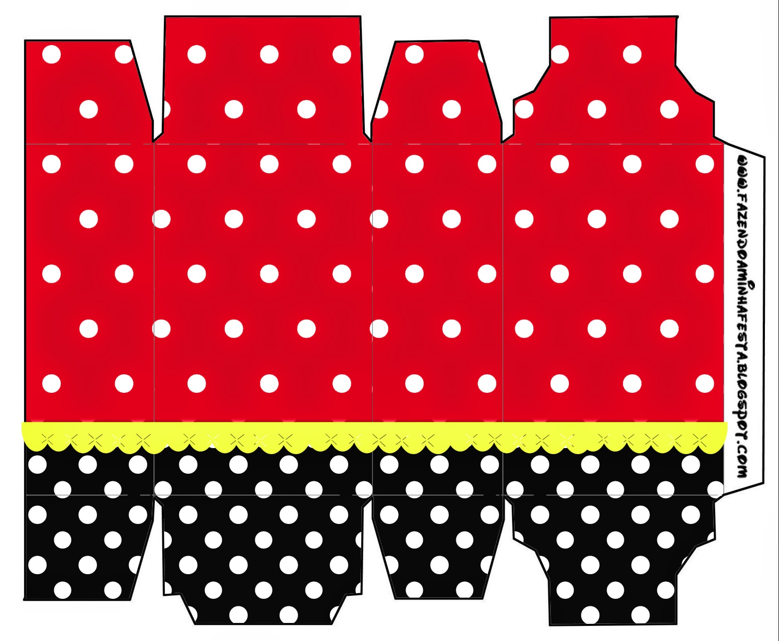 Rojo, Negro y Lunares Blancos: Cajas para Imprimir Gratis. Cajas de Rojo, Negro y Lunares Blancos para imprimir gratis.