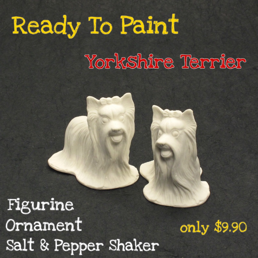 Yorkshire Terrier Gifts Unpainted Yorkie Salt Pepper Shaker