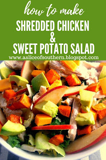 Healthy Salad Formula - Shredded Chicken & Sweet Potato Salad:  A wonderfully crisp and light salad bursting with fall flavors! - Slice of Southern