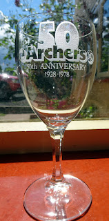 Archers 50th anniversary glass