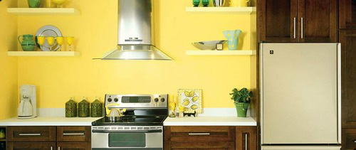 серый и желтый цвет в интерьере кухни фото