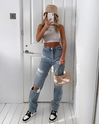 Outfits con mom jeans