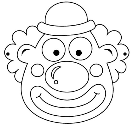 Caretas Y Mascaras De Payasos Para Colorear E Imprimir Material