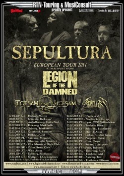 Gira por España de Sepultura, Legion of the Damned, Flotsam and Jetsam y Mortillery