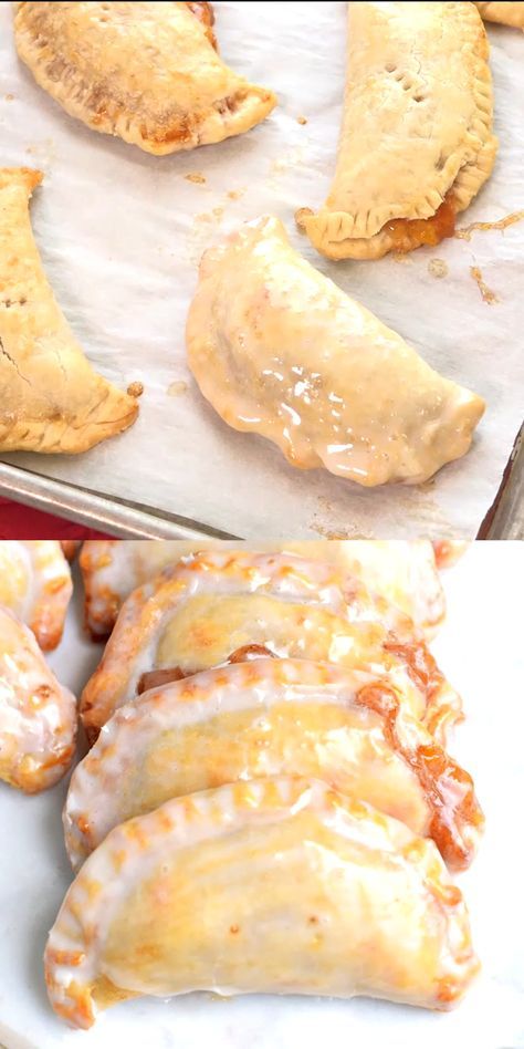 Dessert is ready in 30 minutes with these Glazed Peach Hand Pies! The flaky crust and spicy cinnamon filling are the perfect combo in a hand pie, plus they’re baked not fried!