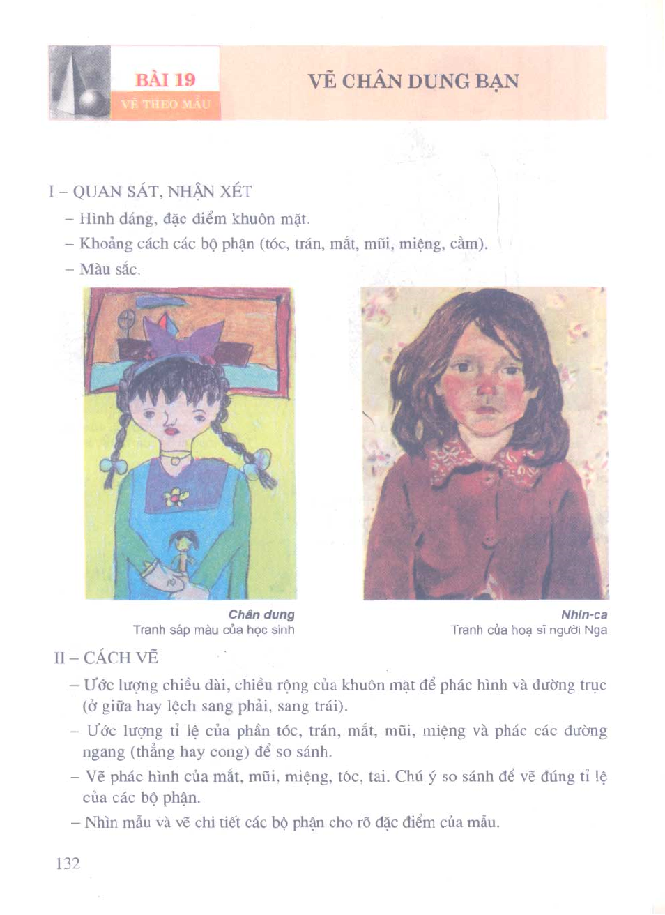 Sách Giáo Khoa Âm Nhạc Và Mĩ Thuật Lớp 8 - Bài 19: Vẽ theo mẫu – Vẽ chân  dung bạn - Sách Giáo Khoa | Sách Giải Bài Tập | SGK Online PDF