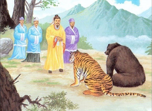 Медведица и тигр просят Хвануна стать людьми