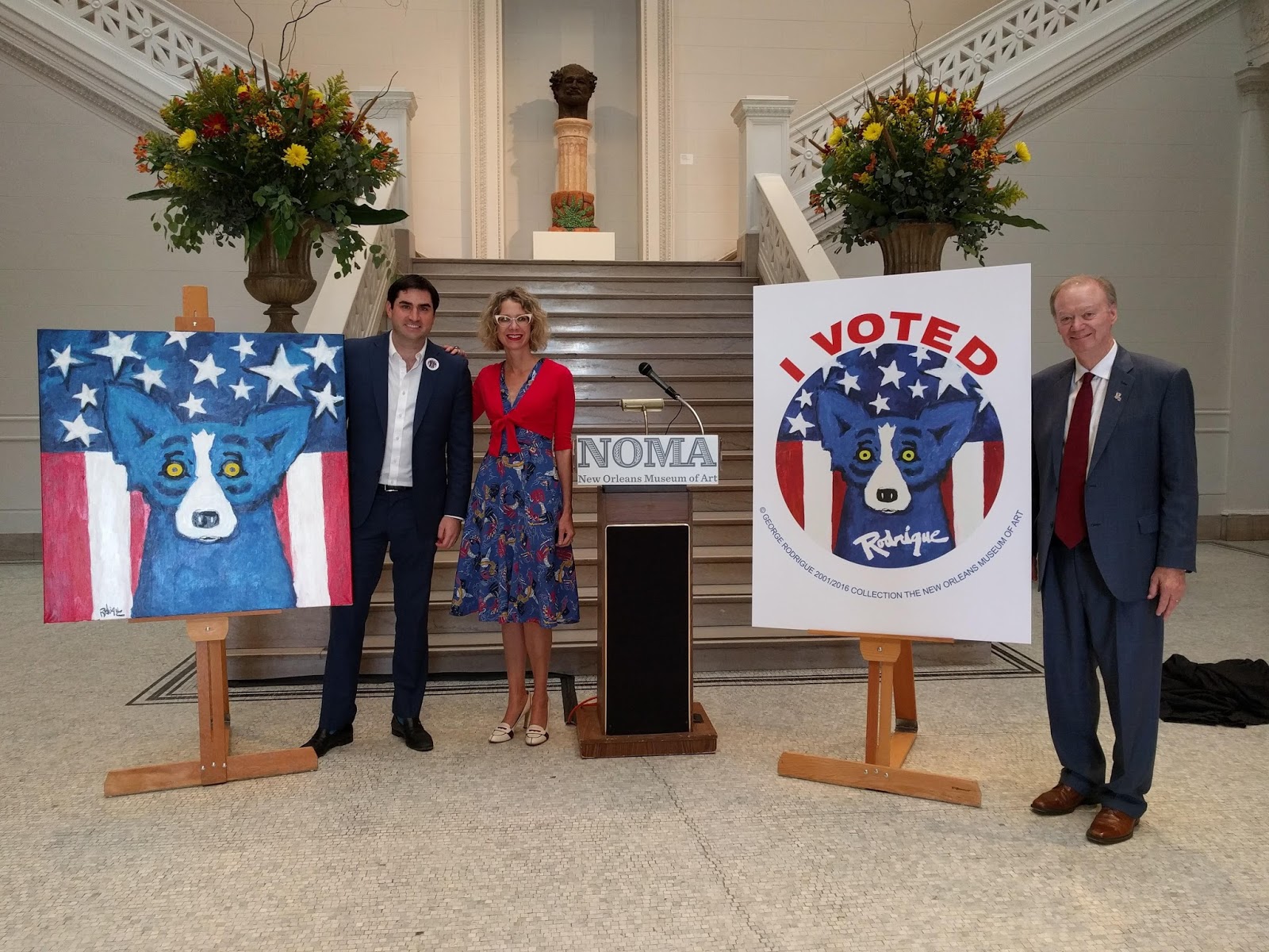 George Rodrigue Foundation News: Rodrigue Family Unveils &quot;I VOTED&quot; Blue Dog Sticker