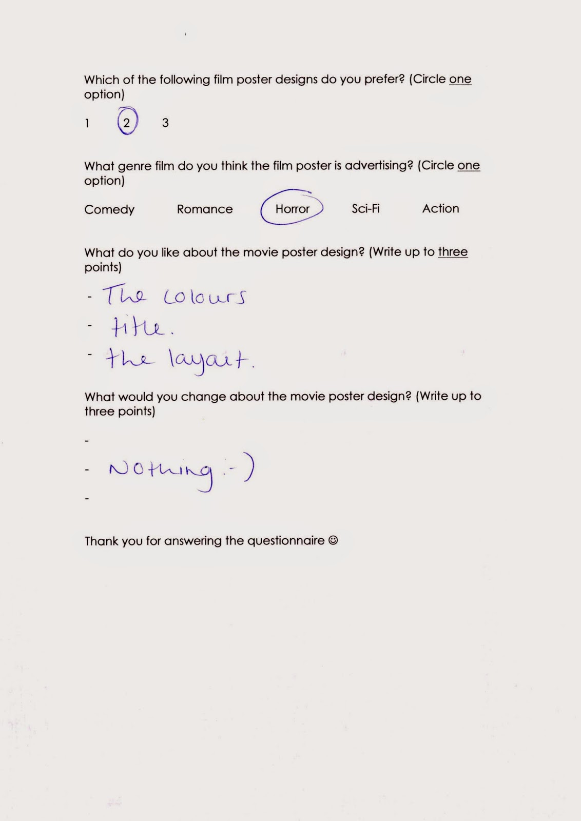 Rosie Lines ALevel Media Studies Final Poster Design Questionnaire