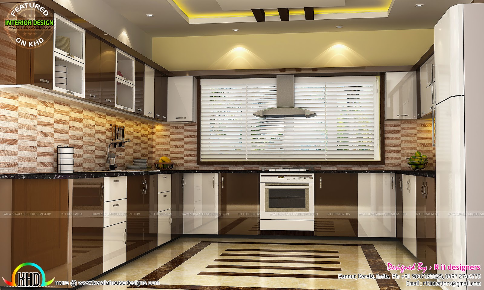 Kitchen, living, bedroom, dining interior decor - Kerala home design