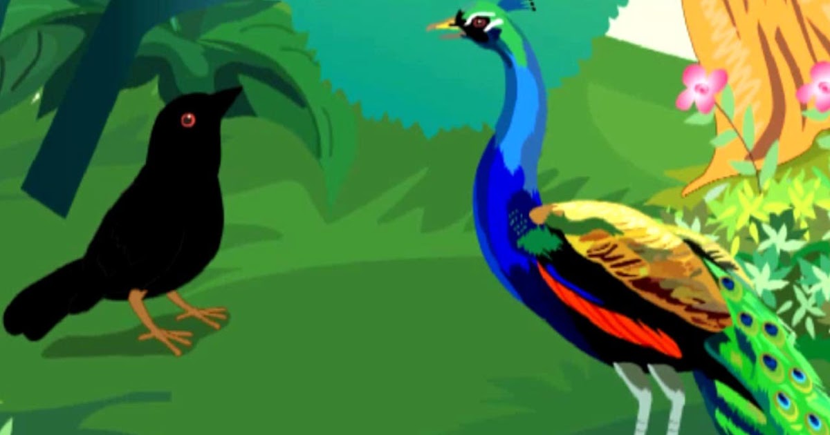 Short story of a Crow, Swan, Parrot and Peacock Moral Stories For