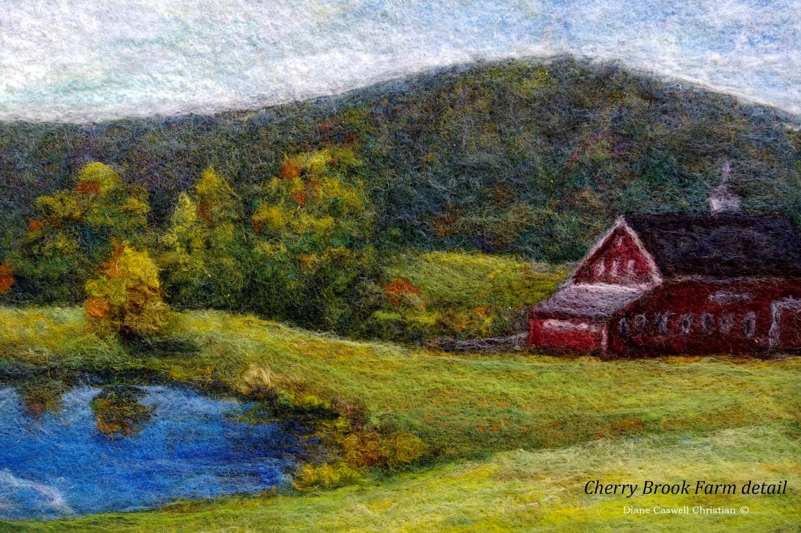 Felt Inspiration Finished felt landscape for the Granby Land Trust show.