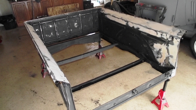 1935 Ford Pickup: Finishing up the major on the bed.