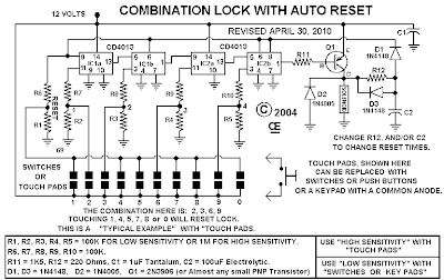 Electronic Combination Lock Circuit Diagram