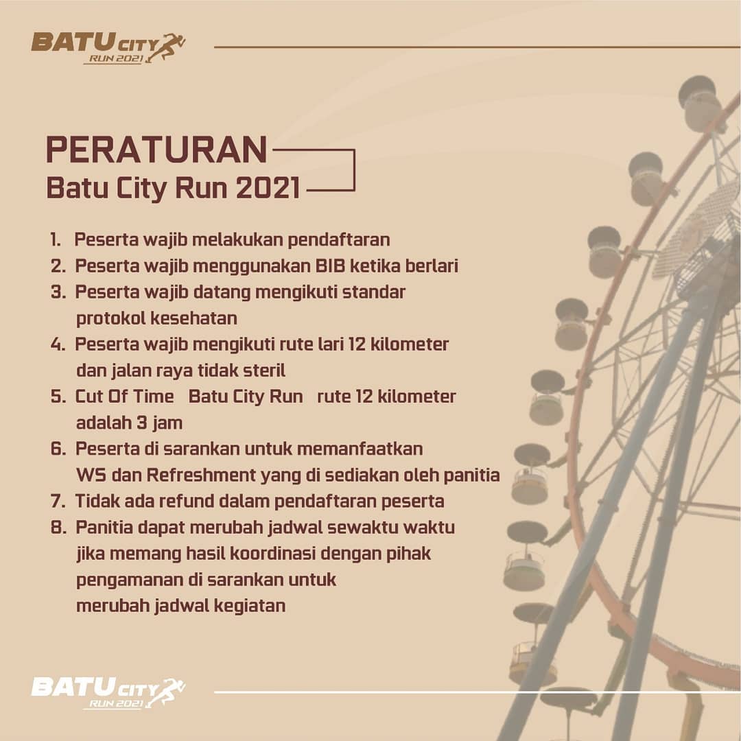 Rule 🔍 Batu City Run • 2021 Rule 👟 Batu City Run • 2021