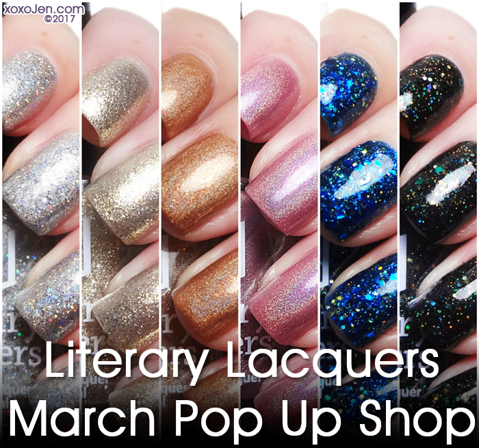 xoxoJen's swatch collage of Literary Lacquers March Pop Up Shop