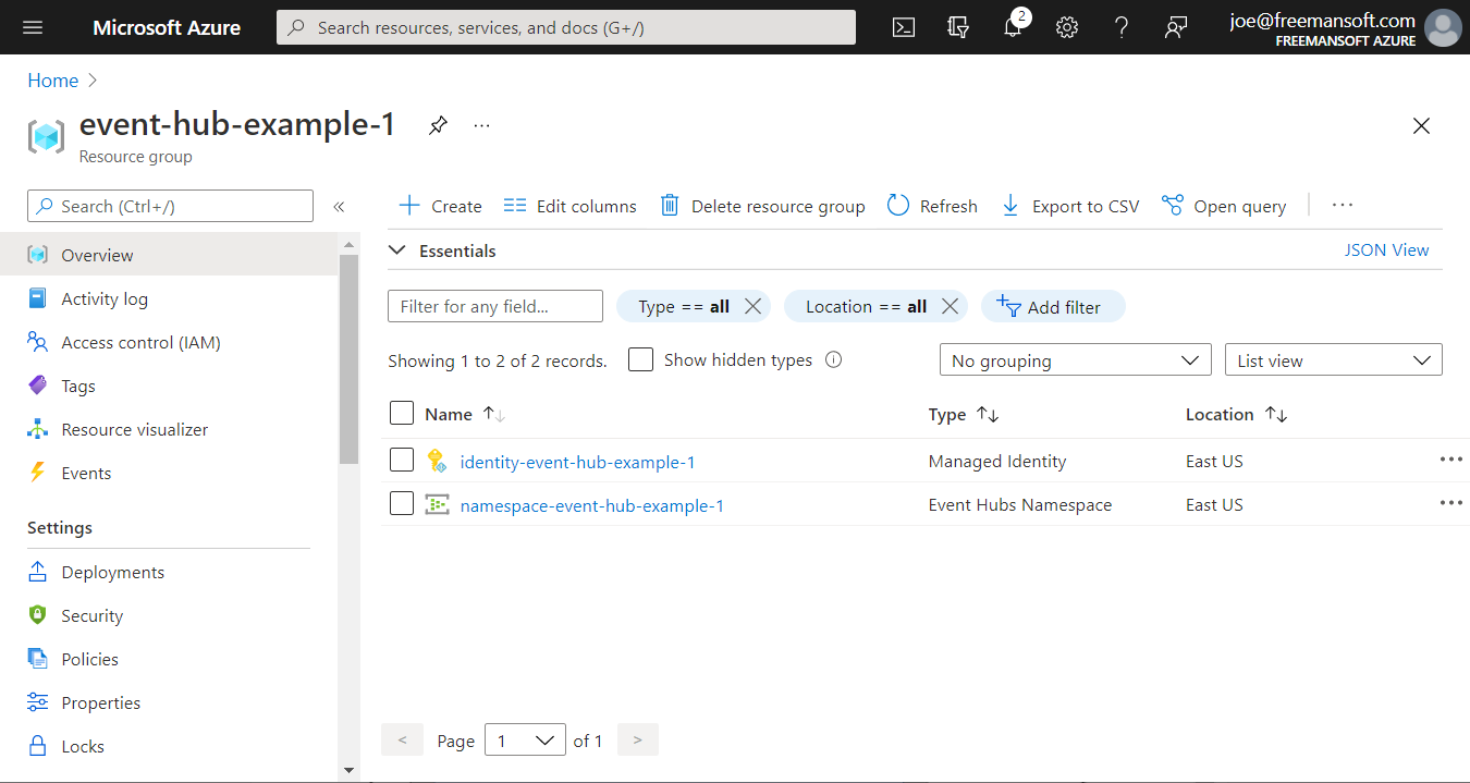 Managed Identities and Shared Access Tokens for EventHubs in Azure