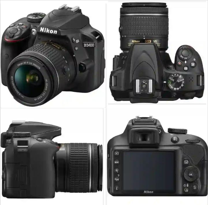 Nikon Camera - D3400 Digital DX Nikkor SLR Smart Cam with 18-55mm f 3.5-5.6G - 3Inch Full HD Camcorder VR w AF-P