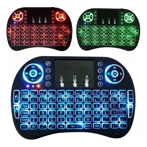 Mini Teclado Keyboard Sem Fio Wireless Iluminado Luz Led 