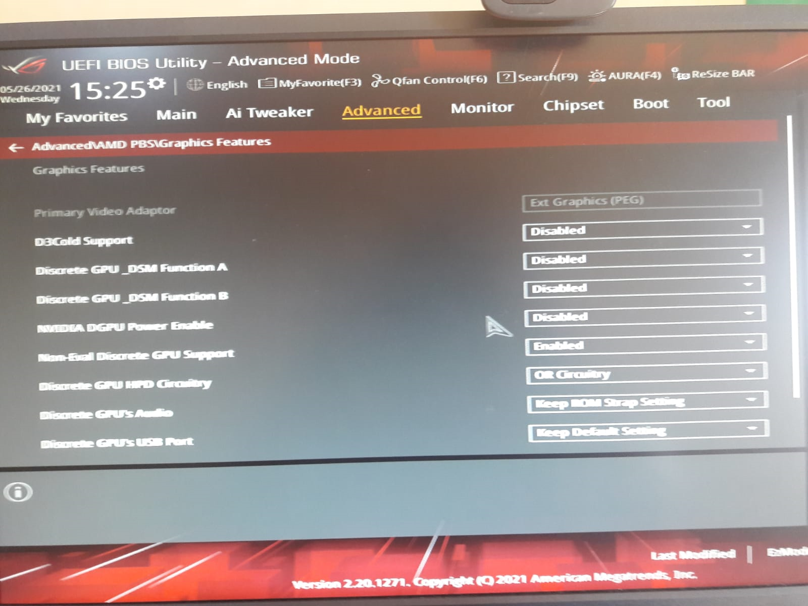 Menu unlocked Asus ROG STRIX B550A GAMING