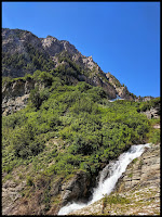 Lower Timpanogas Mountain Seasonal Waterfall along the trail to the top of Timpanogas Mountain