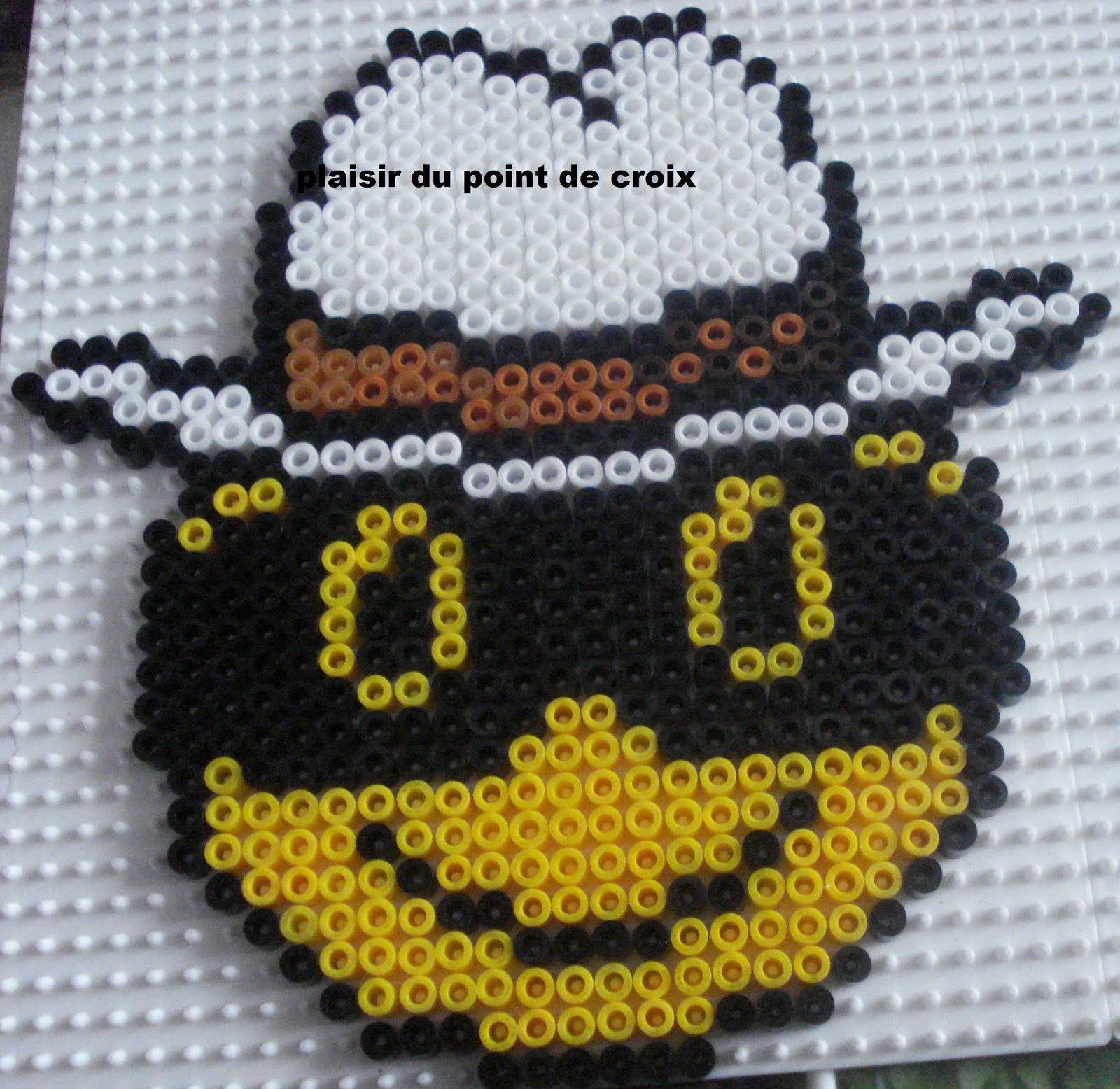 Set De Dessous De Verre Pixel Art HAMA – Smiley Rose Et Noir – Fait Main Déco