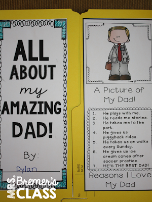 Father's Day Lapbook: These lapbooks are a fun way for students to show some love for their dads on Father's Day! #fathersday #lapbooks #kindergarten #1stgrade #2ndgrade