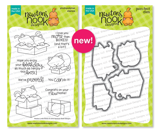Newton Loves Boxes Stamp Set and Die Set by Newton's Nook Designs #newtonsnook Newton Loves Boxes Stamp Set and Die Set by Newton's Nook Designs #newtonsnook