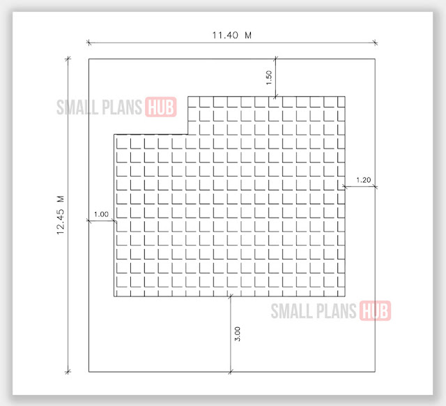 740 Sq.ft. 3 Bedroom Single Floor House Plan and Site Plan