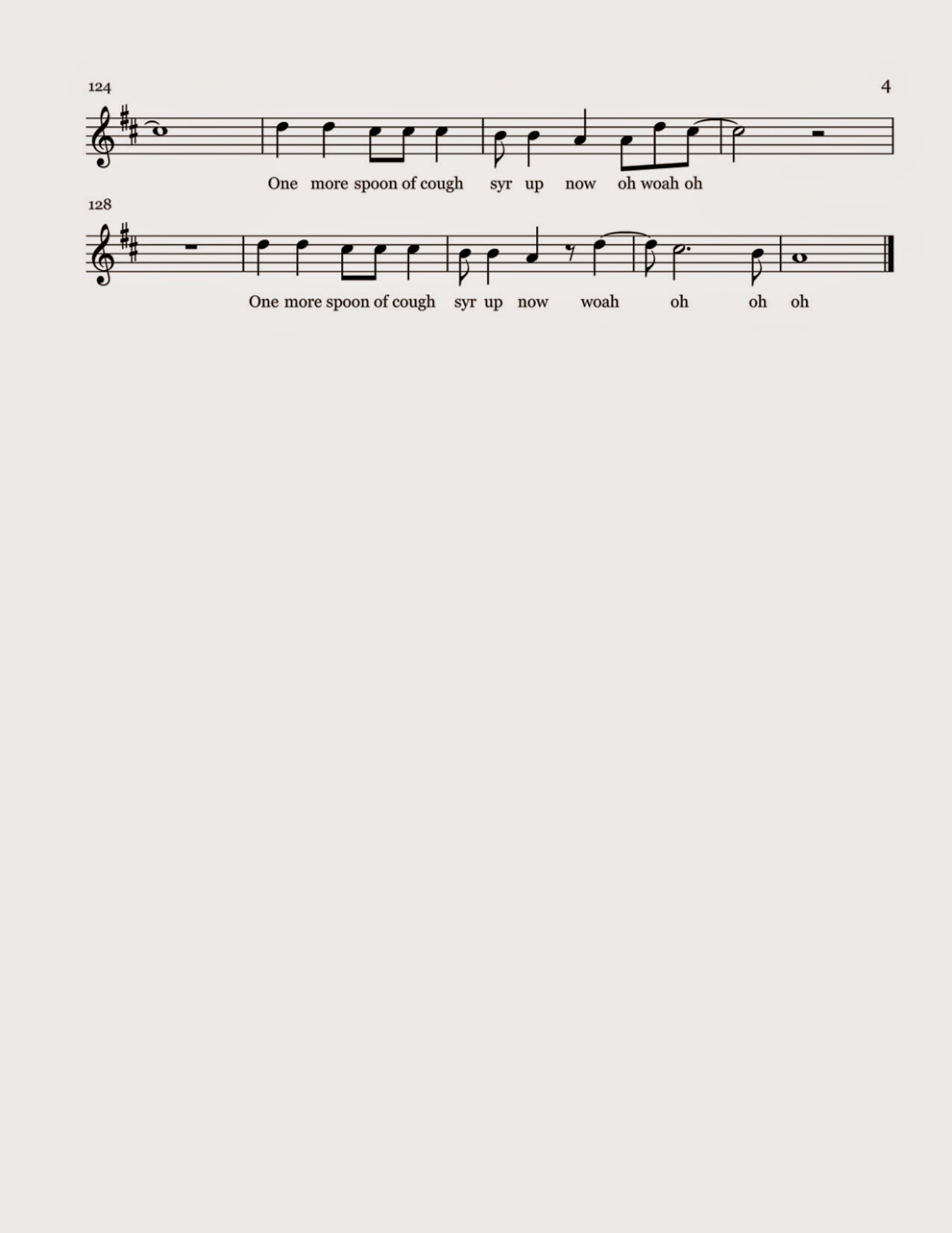 Flute Sheet Music Cough Syrup Sheet Music