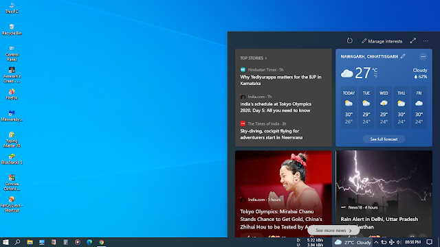 How to hide or show 'News and Interests' widget on windows 10 taskbar