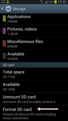 формат sd карты андроид.