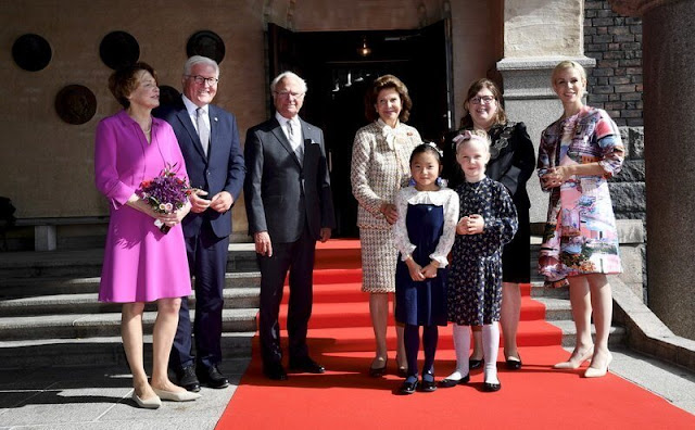 Crown Princess Victoria wore a new Iro maxi dress from By Malina, Princess Sofia wore a new henryke flounce dress from Hugo Boss