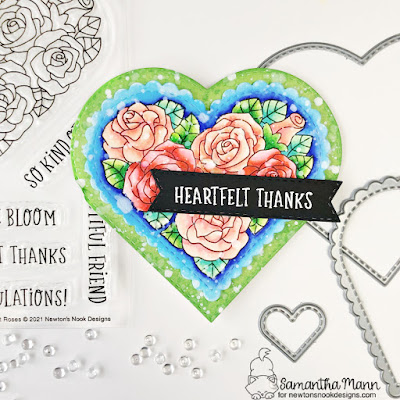 Heartfelt Collection Cards by Samantha Mann for Newton's Nook Designs, Heart Shaped, Card, Cardmaking, Distress Inks, Ink Blending, heat embossing, Die Cuts, #newtonsnook #newtonsnookdesigns #shapecard #heartshape #heatembossing #diecuts