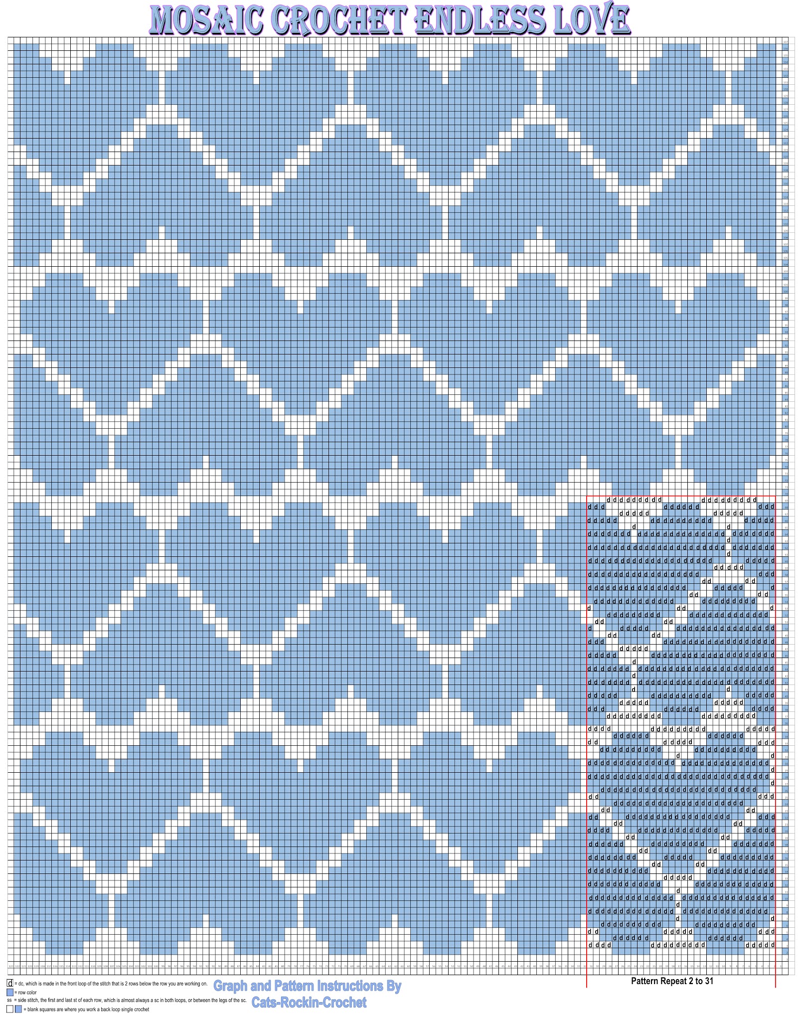 CatsRockinCrochet, Free Crochet and Knit Patterns Mosaic Crochet