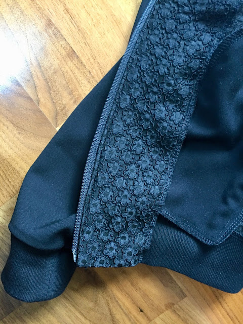 Diary of a Chain Stitcher: Black Textured Rigel Bomber from Papercut Patterns
