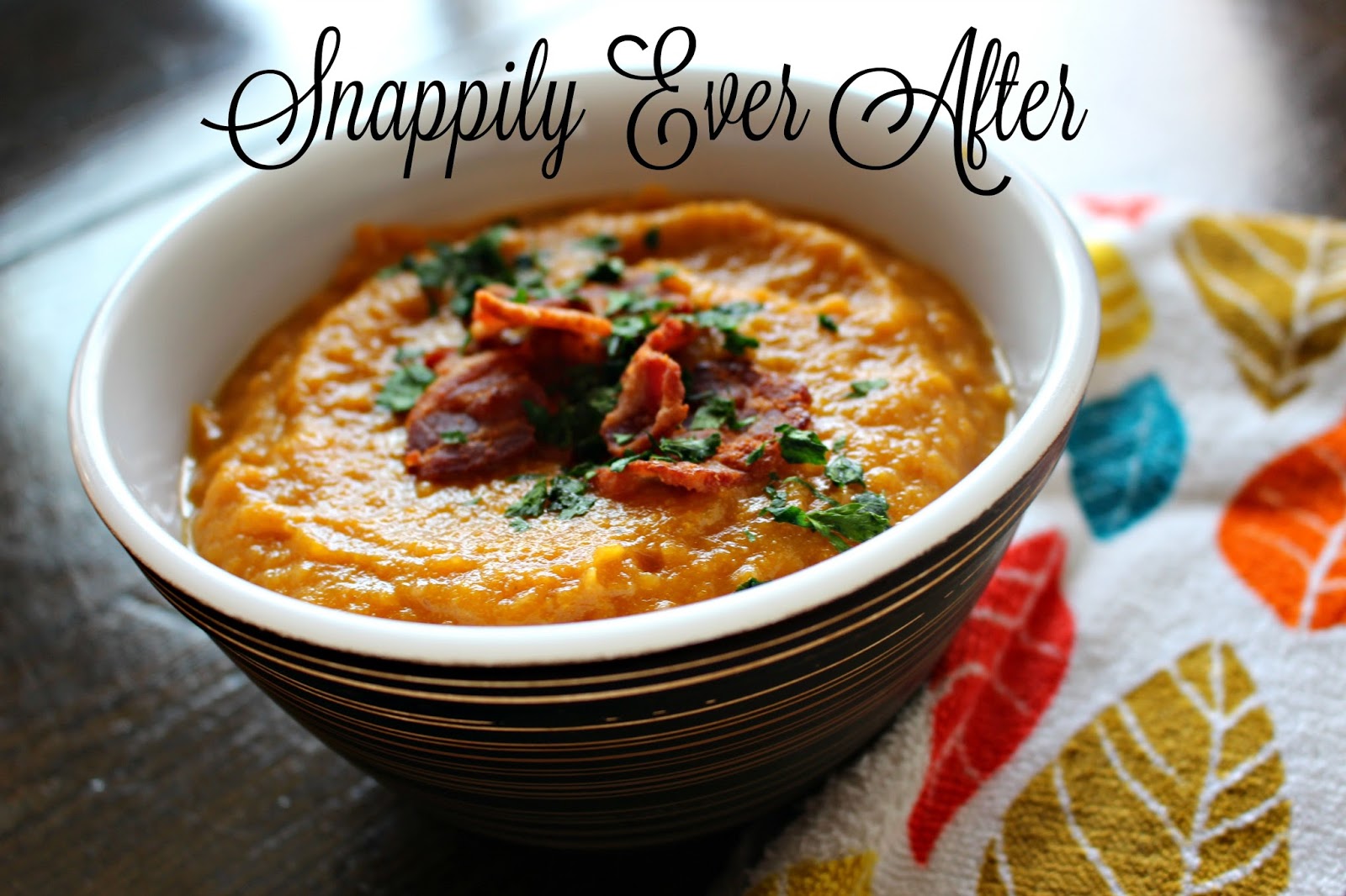Snappily Ever After Slow Cooker Butternut Squash Soup