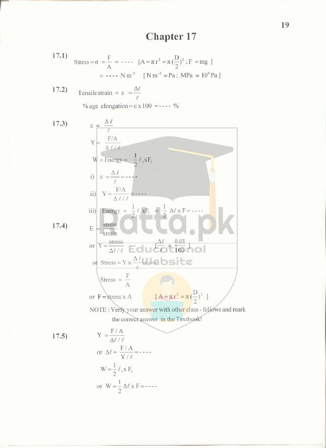 2nd Year Physics Solved Numericals Chapter 17 Notes -  Physics of Solids