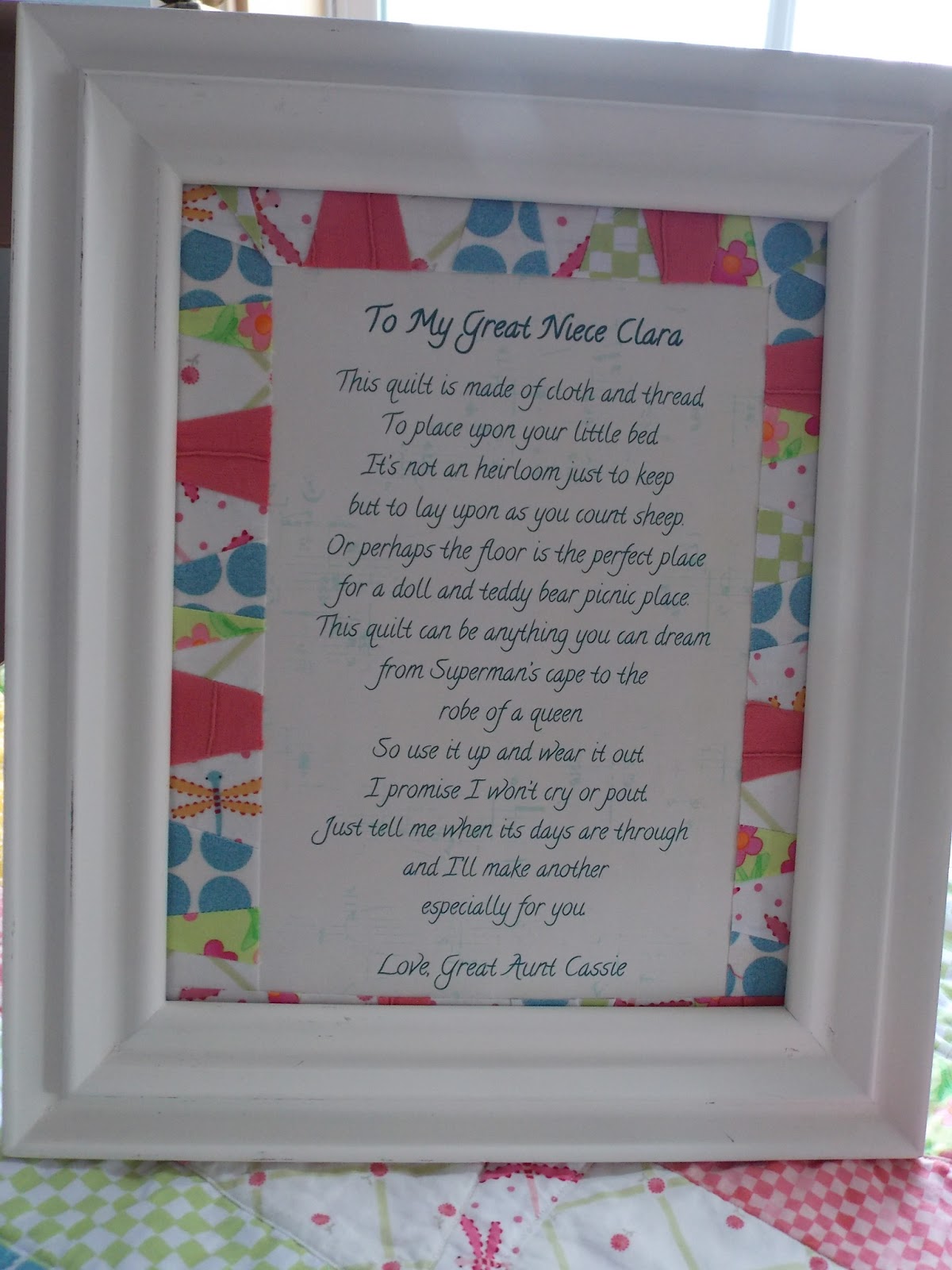 Once Upon A Rose Garden A Quilt & Poem for Baby Clara