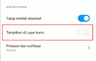 Cara Agar Bar Notifikasi Tidak Dapat Dibuka Saat Lock Screen Xiaomi